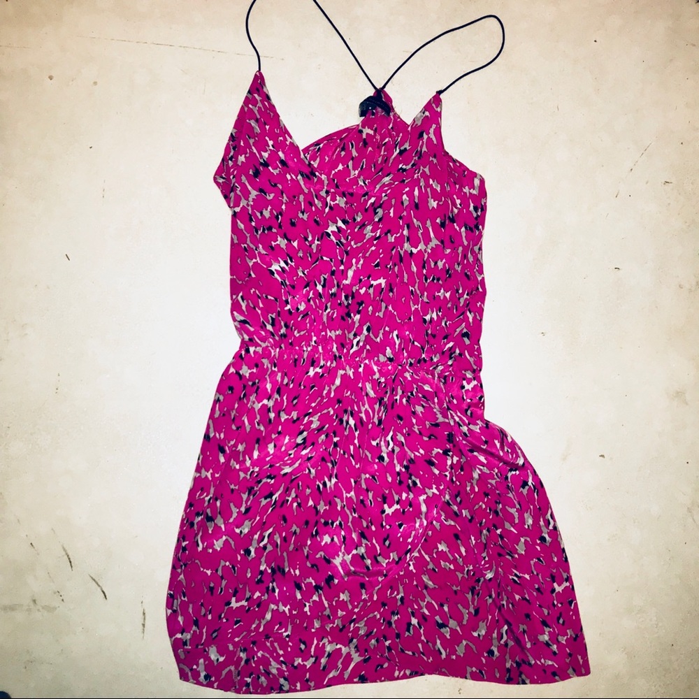 Karina Grimaldi fuchsia print spring dress size s